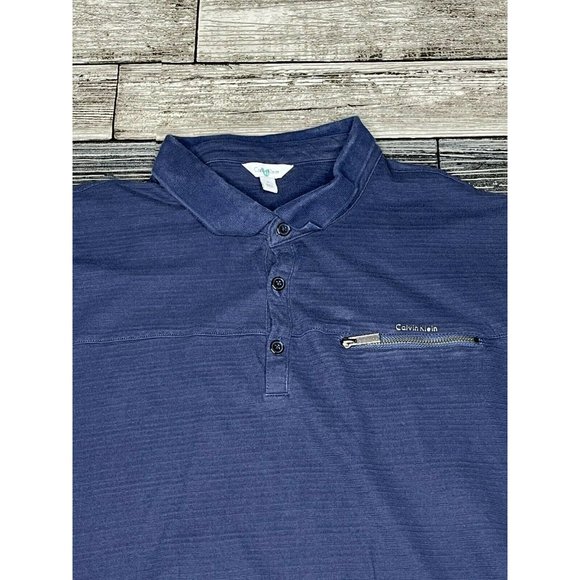 Calvin Klein Polo Shirt Mens XL Blue Short Sleeve - Picture 4 of 6